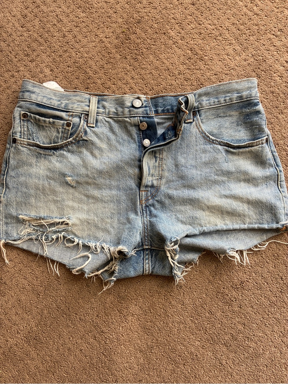 Light Blue Distressed Denim Women’s Shorts